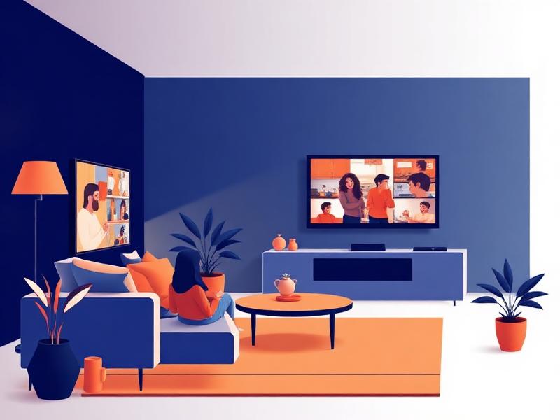 Sala familiar viendo canales de televisión en vivo